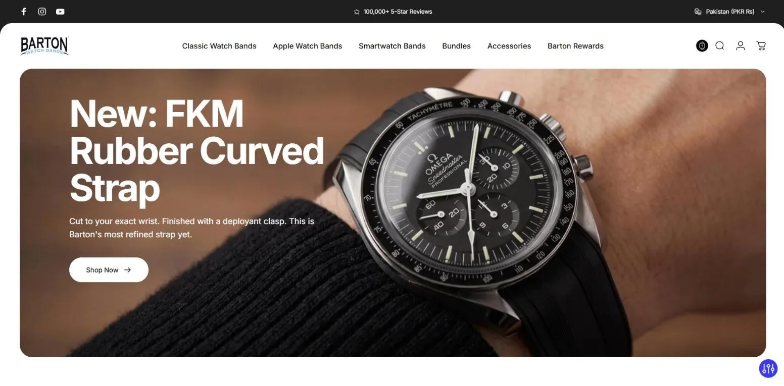 Barton Watch Bands storefront home page