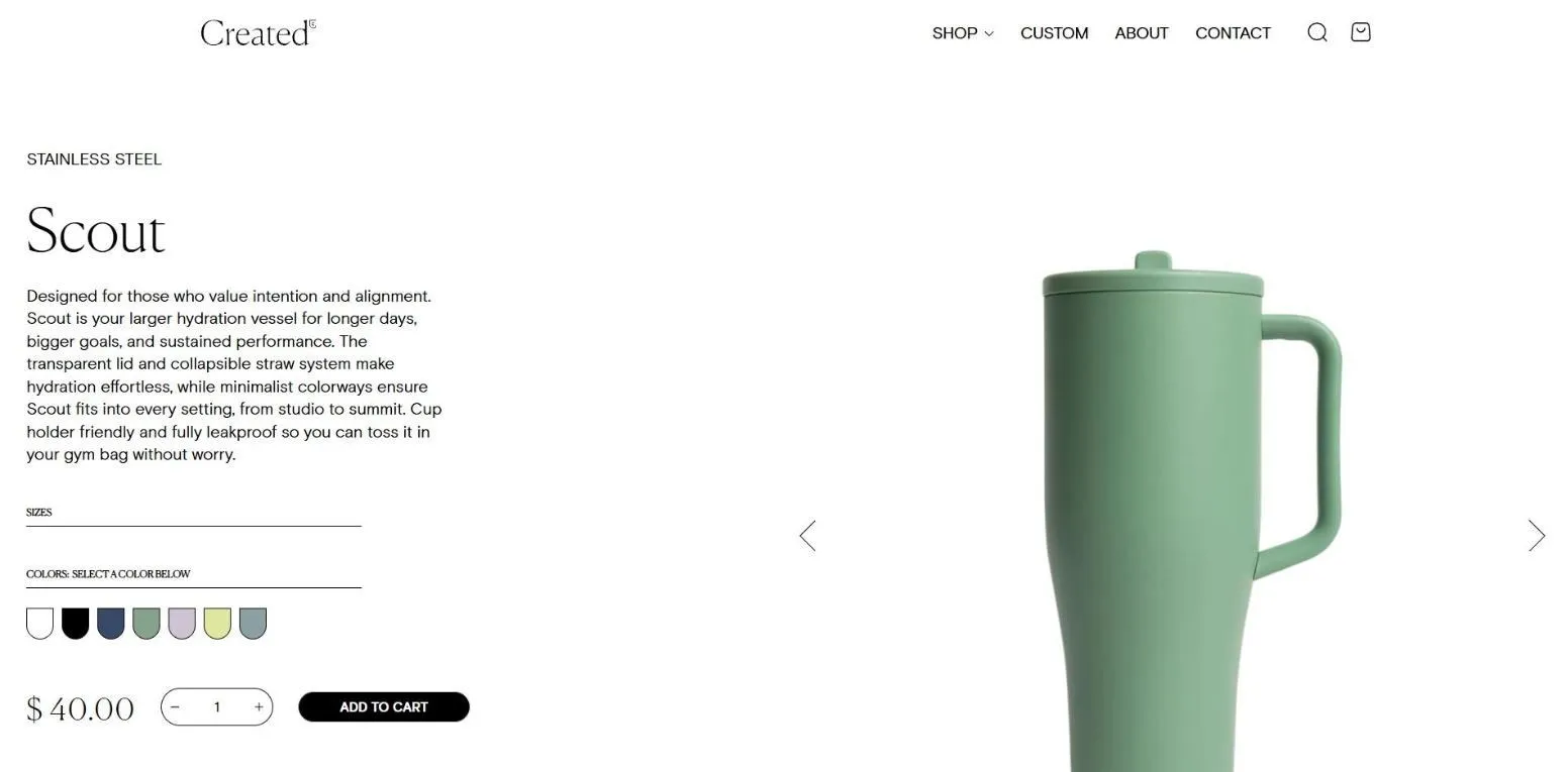 Created Co. storefront home page