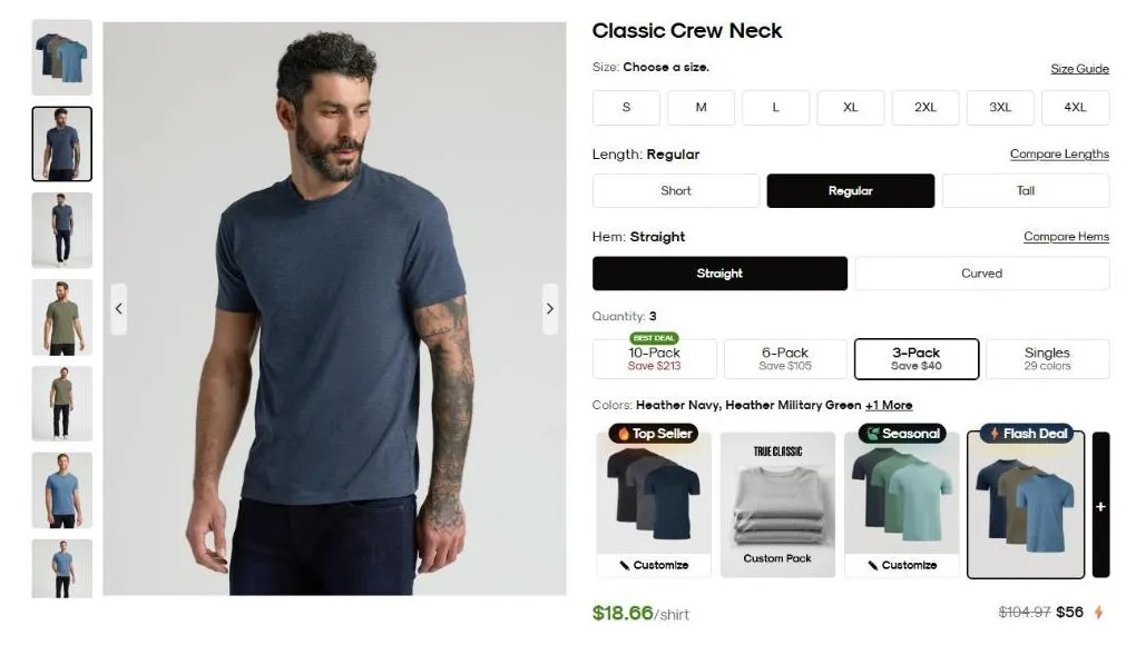 True Classic storefront home page